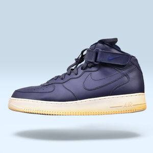 Nike Trainers Mens Size US 13 Air Force 1 Mid Obsidian Blue White Leather Shoes